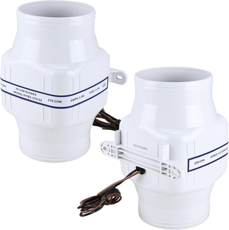 NovelBee Marine 24V Electric 4" in-Line Bilge Air Blower,270CFM in-Line Blower Exhaust Fan for Boat - Image 5